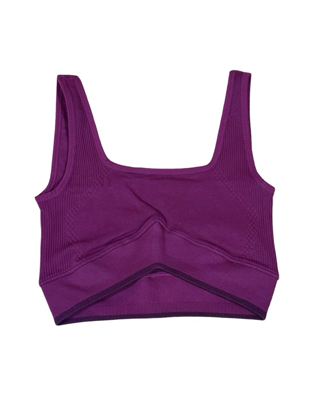 Joja Burgundy Ribbed Athletic Tank Top Nylon Spandex Crop NWOT